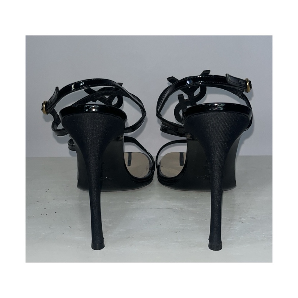 Yves Saint Laurent YSL Hero Patent Leather Logo Slingback Sandals (Size: 8.5) - Picture 5 of 8